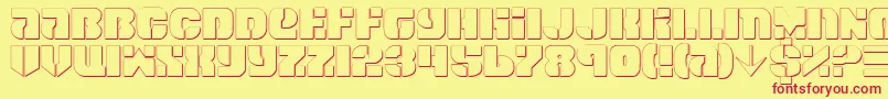 Шрифт SpaceCruiserShadow – красные шрифты на жёлтом фоне