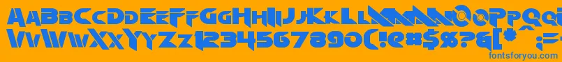 フォントAlgol – オレンジの背景に青い文字