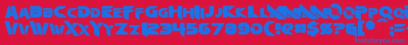 Algol Font – Blue Fonts on Red Background