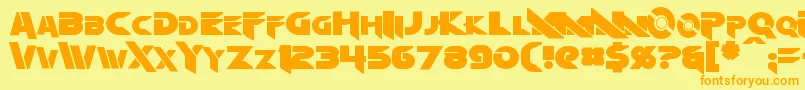 フォントAlgol – オレンジの文字が黄色の背景にあります。