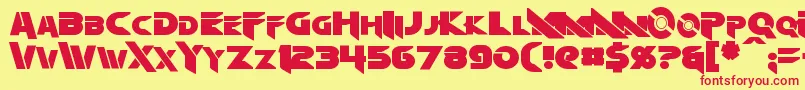 Algol Font – Red Fonts on Yellow Background