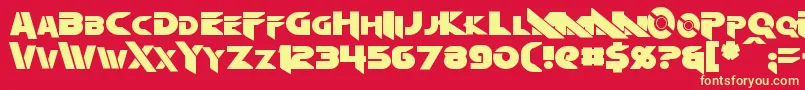 Algol Font – Yellow Fonts on Red Background