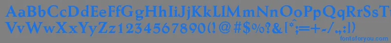 フォントAesopBold – 灰色の背景に青い文字