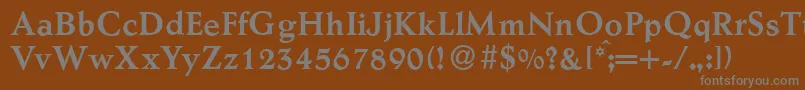 フォントAesopBold – 茶色の背景に灰色の文字