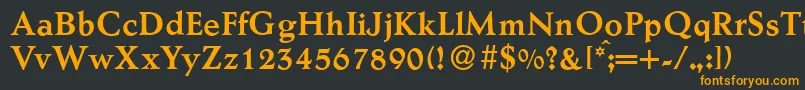 フォントAesopBold – 黒い背景にオレンジの文字