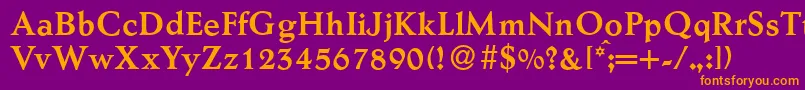 フォントAesopBold – 紫色の背景にオレンジのフォント