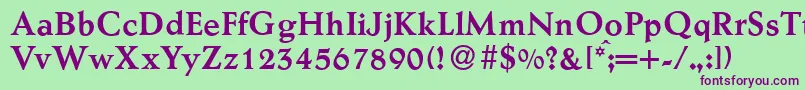 AesopBold Font – Purple Fonts on Green Background