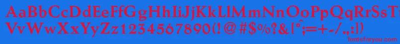 AesopBold Font – Red Fonts on Blue Background