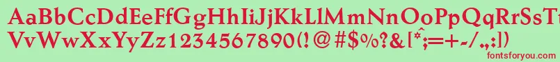 Шрифт AesopBold – красные шрифты на зелёном фоне