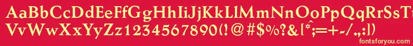 フォントAesopBold – 黄色の文字、赤い背景