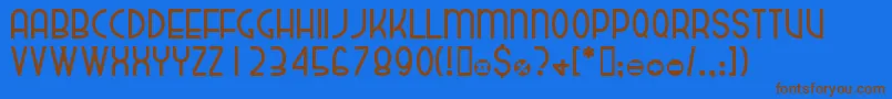 Dekthusian Font – Brown Fonts on Blue Background