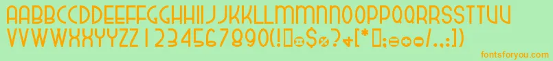 Dekthusian Font – Orange Fonts on Green Background