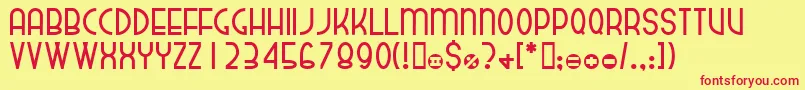 Dekthusian Font – Red Fonts on Yellow Background