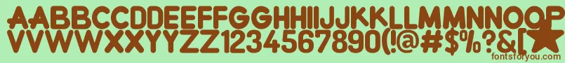 fuente CrewniverseFont – Fuentes Marrones Sobre Fondo Verde