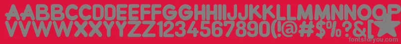 CrewniverseFont-fontti – harmaat kirjasimet punaisella taustalla