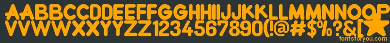 Czcionka CrewniverseFont – pomarańczowe czcionki na czarnym tle
