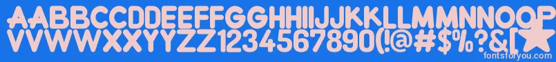 フォントCrewniverseFont – ピンクの文字、青い背景