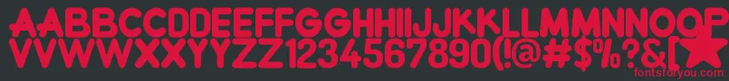 CrewniverseFont-fontti – punaiset fontit mustalla taustalla