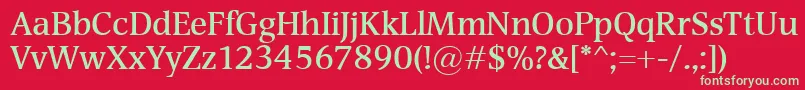 フォントDevinSemibold – 赤い背景に緑の文字