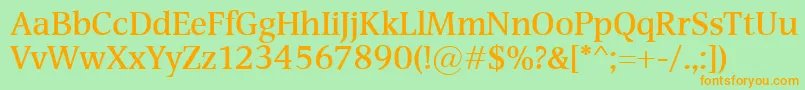 DevinSemibold Font – Orange Fonts on Green Background