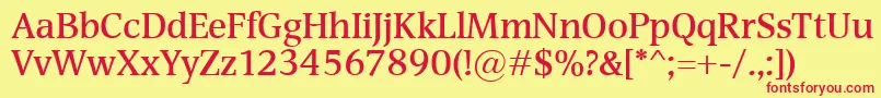 DevinSemibold Font – Red Fonts on Yellow Background