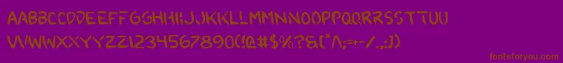 2toon-Schriftart – Braune Schriften auf violettem Hintergrund