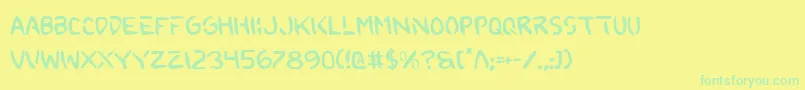 2toon Font – Green Fonts on Yellow Background