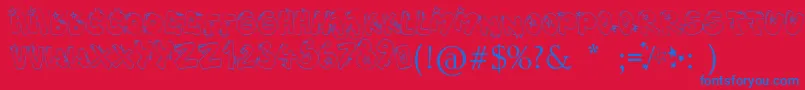 Hiphopbarbie-Schriftart – Blaue Schriften auf rotem Hintergrund