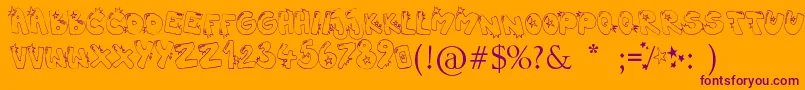 Hiphopbarbie Font – Purple Fonts on Orange Background