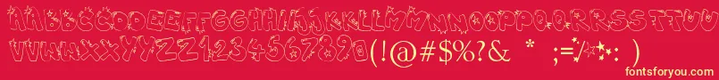 Hiphopbarbie Font – Yellow Fonts on Red Background