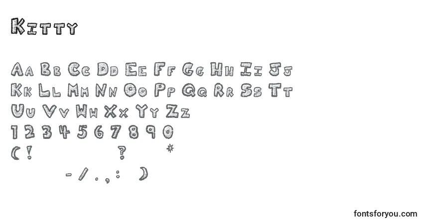 Schriftart Kitty – Alphabet, Zahlen, spezielle Symbole