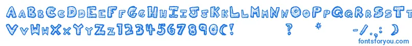 Kitty Font – Blue Fonts on White Background