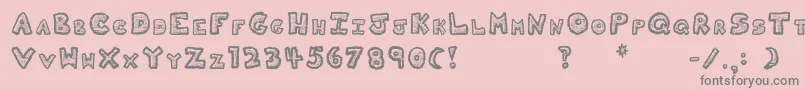 Kitty Font – Gray Fonts on Pink Background