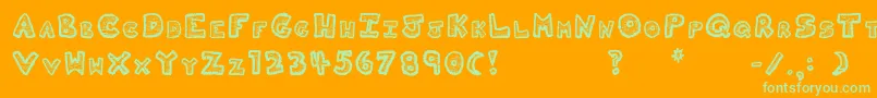 Kitty Font – Green Fonts on Orange Background