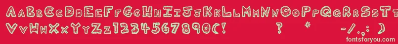 Kitty Font – Green Fonts on Red Background