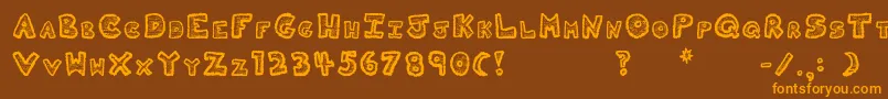 Kitty Font – Orange Fonts on Brown Background