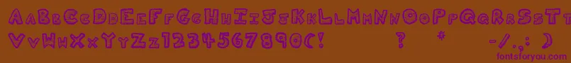 Kitty Font – Purple Fonts on Brown Background