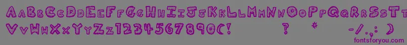 Czcionka Kitty – fioletowe czcionki na szarym tle