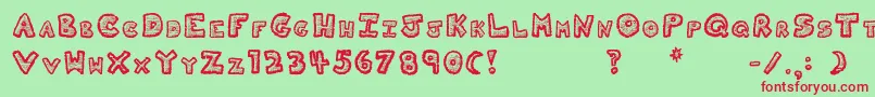 Kitty Font – Red Fonts on Green Background