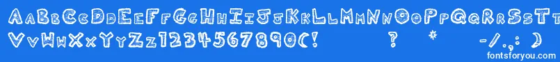 Kitty Font – White Fonts on Blue Background