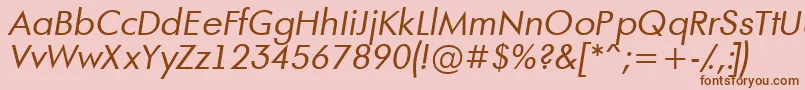 AFuturaortoItalic-Schriftart – Braune Schriften auf rosa Hintergrund