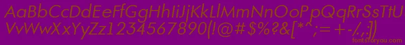 AFuturaortoItalic Font – Brown Fonts on Purple Background