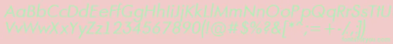 AFuturaortoItalic Font – Green Fonts on Pink Background