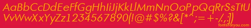 AFuturaortoItalic Font – Orange Fonts on Red Background