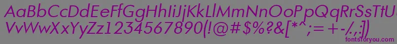 AFuturaortoItalic Font – Purple Fonts on Gray Background