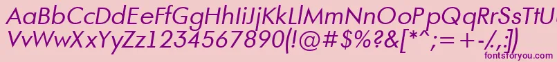 AFuturaortoItalic Font – Purple Fonts on Pink Background