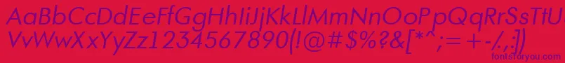 Police AFuturaortoItalic – polices violettes sur fond rouge