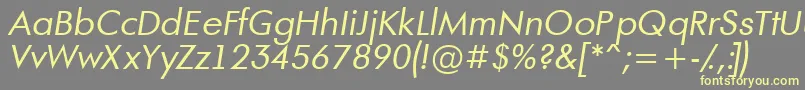 AFuturaortoItalic Font – Yellow Fonts on Gray Background