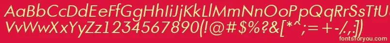 AFuturaortoItalic Font – Yellow Fonts on Red Background