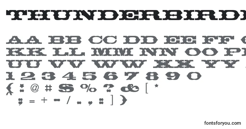 Fuente ThunderbirdRegularDb - alfabeto, números, caracteres especiales